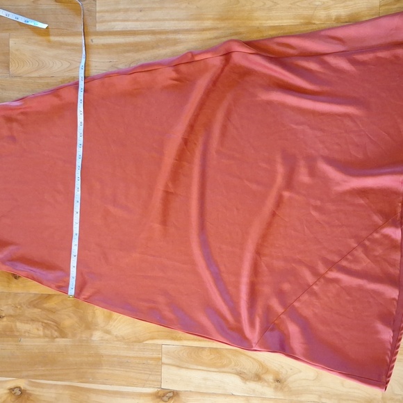 BCBGMaxAzria Halter Maxi Satin Dress Brick Red Size XS - Picture 6 of 10